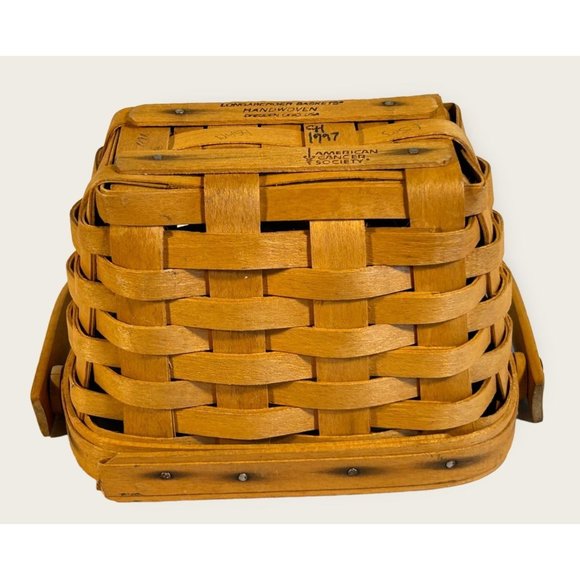 Vintage Longaberger Dresden Basket Swing Handle Small American Cancer Society - Picture 9 of 9
